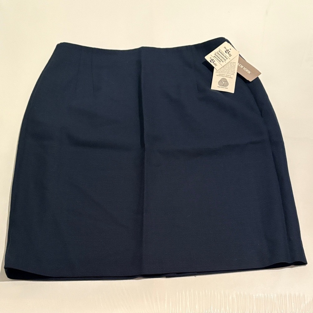Jones New York vintage navy Pencil Skirt pure virgin wool